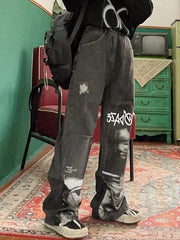 Gothic Baggy Punk Hippie Streetwear Y2K Wide Leg Pant