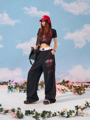 Letter Baggy Sweatpants Y2k Goth Streetwear Jogging Pant