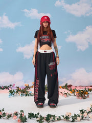 Letter Baggy Sweatpants Y2k Goth Streetwear Jogging Pant
