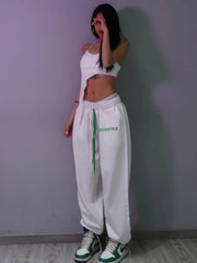 Gray Jogging Sweatpants Korean Fashion Oversize Loose Pant