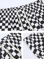 Plaid Korean Fashion Oversized Wide Leg Checked Baggy Pant