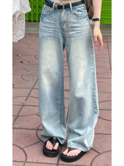 Blue Baggy Kpop Y2K Vintage Distressed Streetwear Oversize Wide Leg Pant