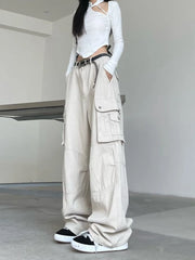 Techwear Harajuku Beige Cargo Retro Y2K Streetwear Oversize Pant
