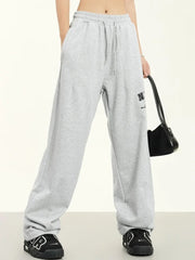 Vintage Hippie Letter Track Korean Style Jogging Sweatpants Wide Leg Pant