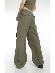 Retro Y2K Cargo High Street Drawstring Wide Leg Aesthetic Pant