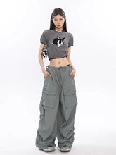 Y2K Vintage Parachute Cargo Gyaru Oversize Gorpcore Baggy Trendy Streetwear Pant