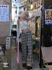 Y2K Vintage Plaid Aesthetic High Waist Checkered Korean Style Harajuku Pant