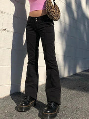 Low Rise Black Vintage 90s Y2K Harajuku Denim Pant