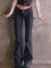 Low Rise Black Vintage 90s Y2K Harajuku Denim Pant