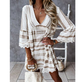 Striped Print Long Sleeve Dress