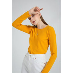 Long Sleeve Pure Color Knitted Sweater Pullover