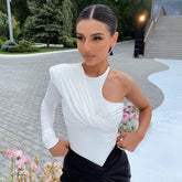 One Shoulder Asymmetrical Bodysuit