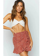 High waist Ruffled Irregular Zipper Skirt