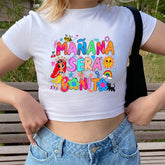 Cute Mermaid Graphic Y2K Crop Top