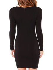 New Autumn Winter Casual Fashion Black Midi Dresses