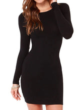 New Autumn Winter Casual Fashion Black Midi Dresses