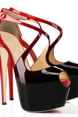 fish mouth platform high heel shoes