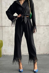 Fashion casual cropped suit