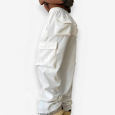 Elastic pocket waist straps drawstring pants