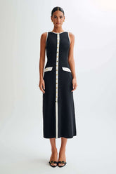 Elegant sleeveless button long dress