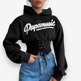 Elastic strap design short Hoodie