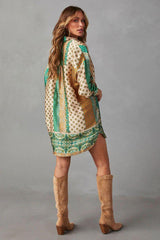 Casual long satin shirt