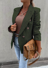Simple Plaid Printed Blazer