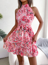 Lace up Ruffles Floral Dress