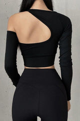 Asymmetrical back sport top