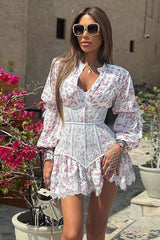 Long Sleeve Short Lace Dress