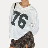 American street style-sleeved T-shirt