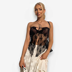 lace tube vest top