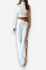 High-neck navel-baring casual suit
