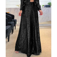 High waist wide leg pants