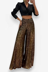 High waist wide leg pants