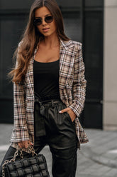Double Breasted Plaid Blazer