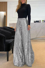 High waist wide leg pants