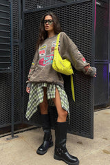 Casual Long-sleeved Distressed Sweater