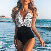Polka Dot Vintage One Piece Basic Swimsuit
