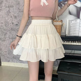 Pleated A line White Ruffles Sweet Hottie Preppy Summer Mini Skirt