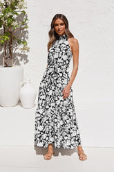 Polka Dot Print Bohemian Maxi Dress