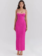 Lace Spaghetti Strap Mesh Midi Dress