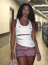 White Zipper Slit Tank Top