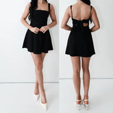 Tick Strap Square Neck Mini Dress