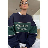 Blue Letter Print Sweatshirt