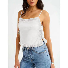 Lace Trim Satin Cami Top - Summer Lux