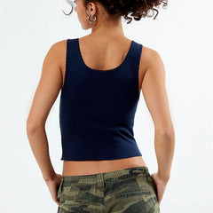 Vibrant Bow Print Cropped Tank Top - Y2K Inspired Summer Cami