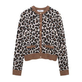 Leopard Print O-Neck Cardigan