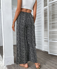 Leopard Print Wide Leg Pants