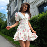 Gweny Puff Sleeves Floral Mini Dress
